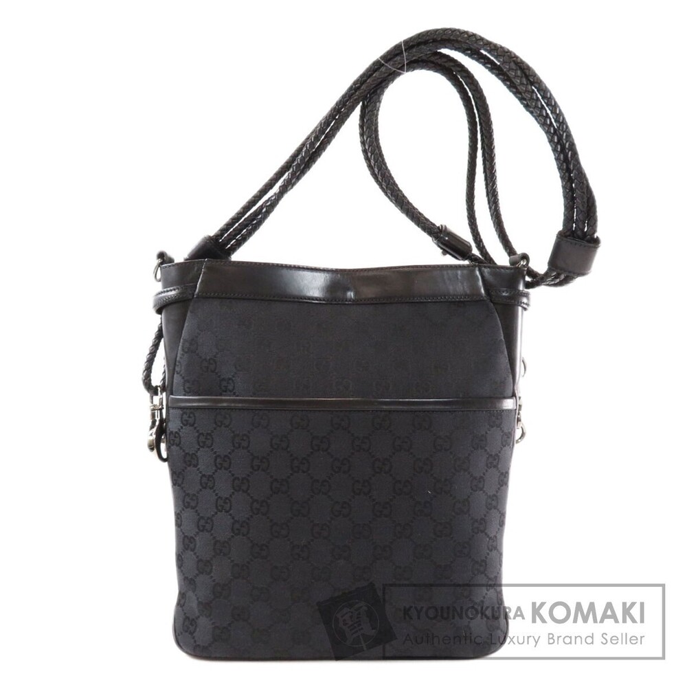 Gucci GG Canvas crossbody bag black leather